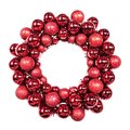 Winterland Winterland BAT-BWR-16-RE-PW Red Ball Wreath With Battery Powered Pure White Led BAT-BWR-16-RE-PW